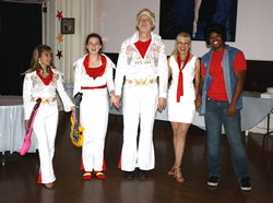 Marilou, Aislynn, Dr. David Taber, teacher Jan, Charles performing "Elvis" at the Dance for the Cure 2015