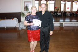 Anne & teacher Jim receiving Award at the Princess City Showcase