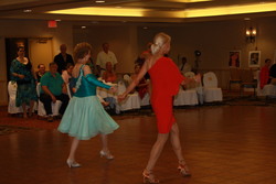 Brenda & teacher Jan dancing Samba at the Louisville Competition 2014